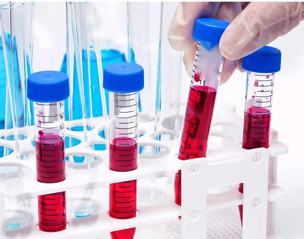 BANDYMO MĖGNĖLIS 40 Vnt., 15 ml CENTRIFUGINIAI KŪGINIAI LABORATORIJOS INDĖLIAI