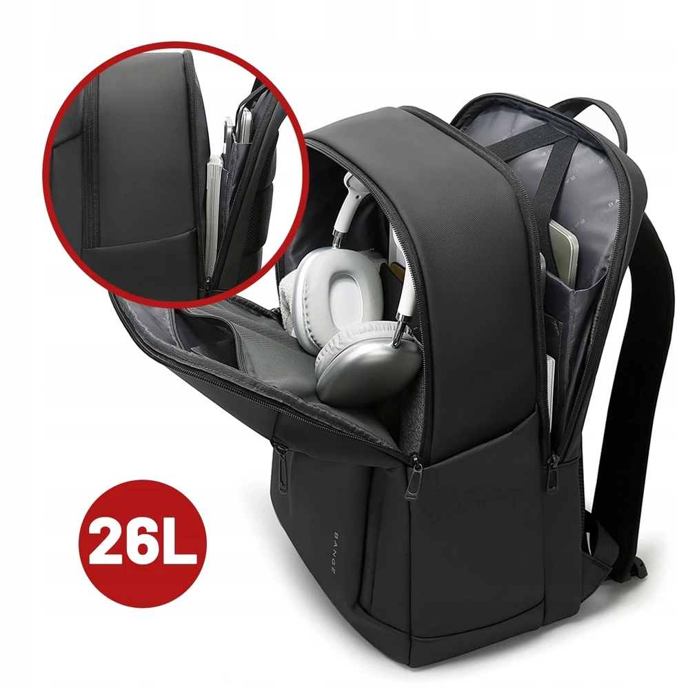 Bange Juodas 26l Neperšlampamas Kuprinė Nešiojamam Kompiuteriui 15.6"