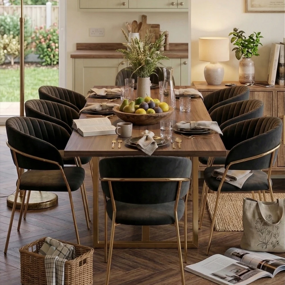 Bankietowo MINŠTAS AKSOMINĖS VIRTUVĖS KĖDĖ MODERN GLAMOUR Juodas VELVET