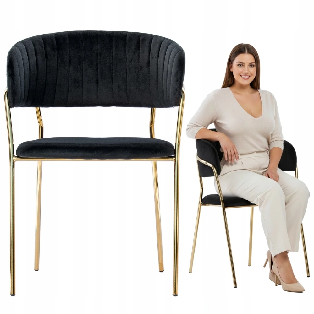 Bankietowo MINŠTAS AKSOMINĖS VIRTUVĖS KĖDĖ MODERN GLAMOUR Juodas VELVET