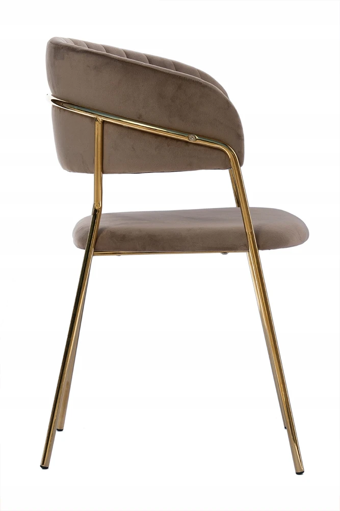 Bankietowo MODERN GLAMOUR CAPPUCCINO VELVET MINŠTA AKSOMINĖ VIRTUVĖS KĖDĖ