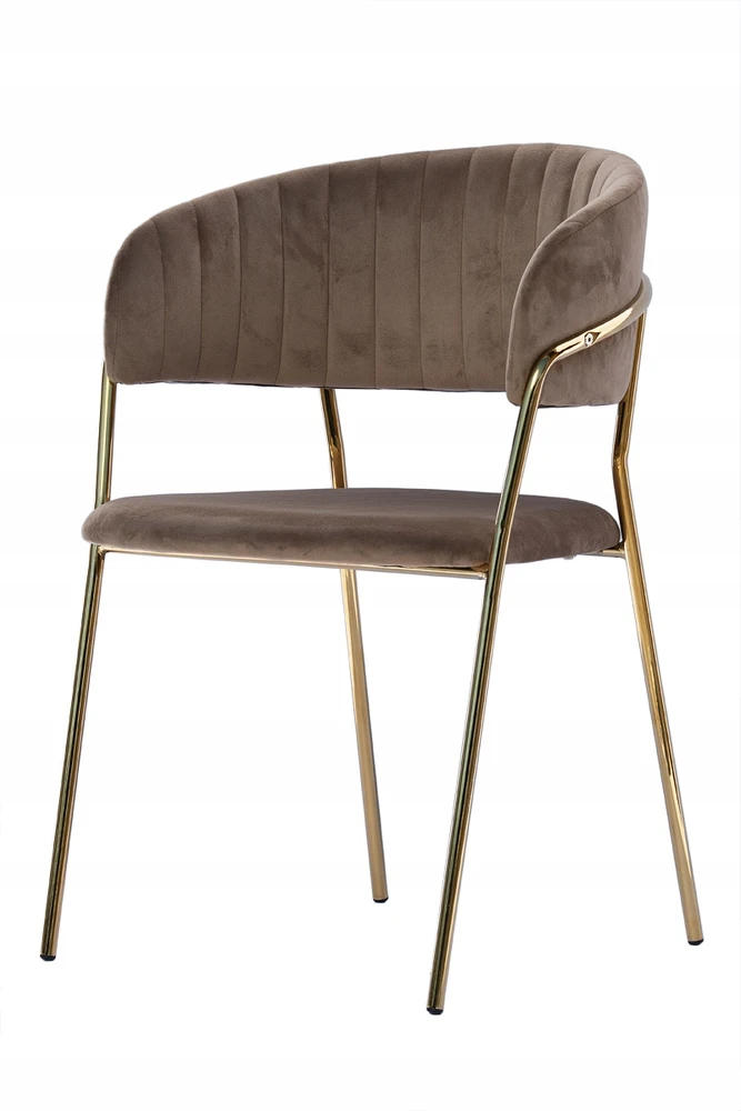 Bankietowo MODERN GLAMOUR CAPPUCCINO VELVET MINŠTA AKSOMINĖ VIRTUVĖS KĖDĖ