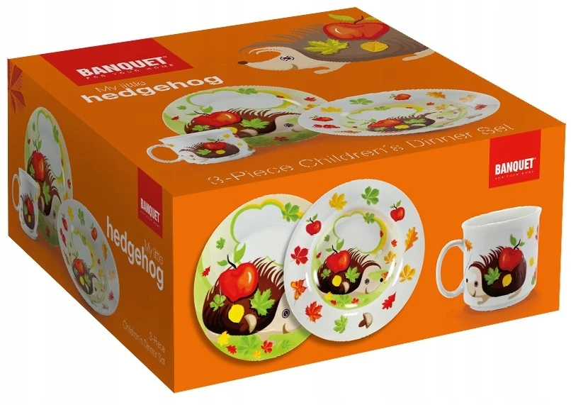 Banquet 3 DALIES PUSRYČIŲ VAKARIENIŲ RINKINYS. VAIKAMS LĖŠTĖMS, PUODULIUI, INDUOLIAMS, EŽIUI