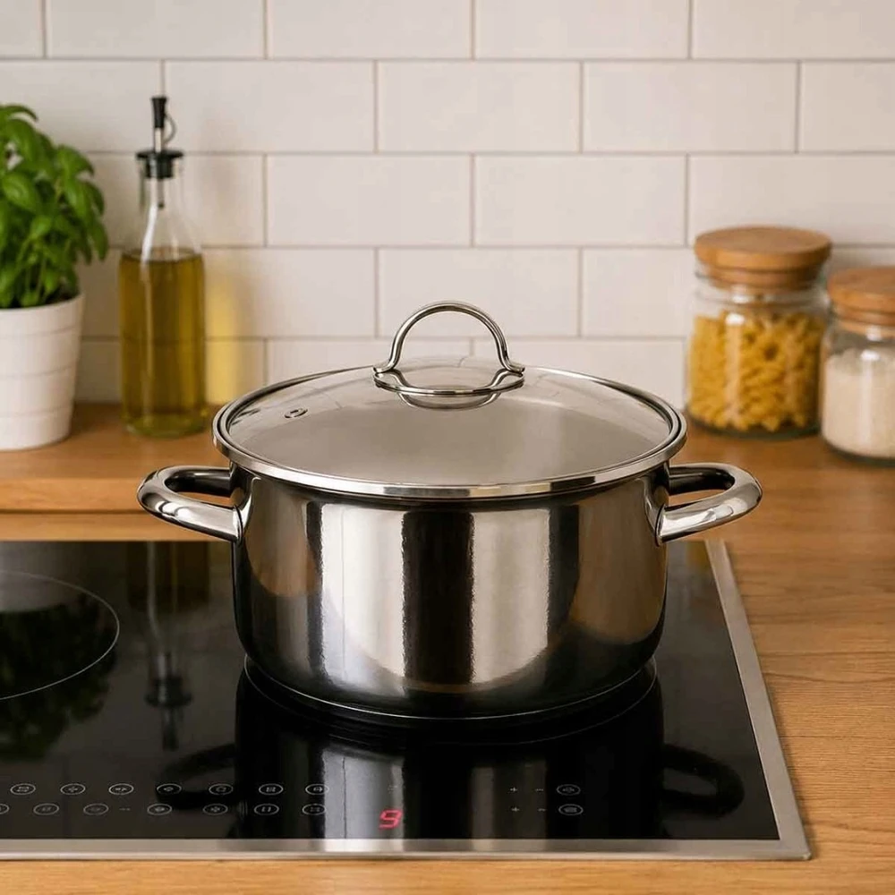 Banquet EMALINIS PUODAS 22cm 3,7L SU DANGIU BANKETAS METALINIS Juodas