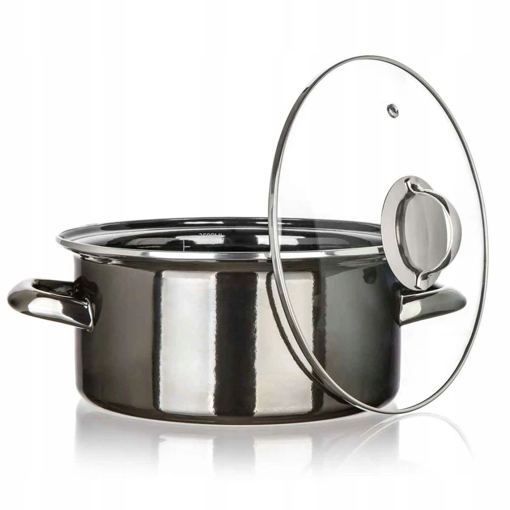 Banquet EMALINIS PUODAS 24cm 3,7L SU DANGIU BANKETAS METALINIS Juodas