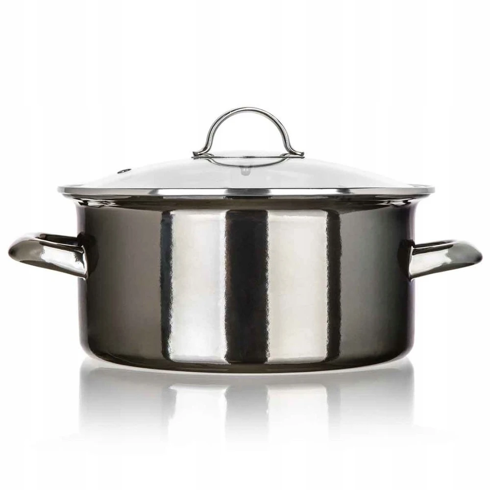 Banquet EMALINIS PUODAS 24cm 3,7L SU DANGIU BANKETAS METALINIS Juodas