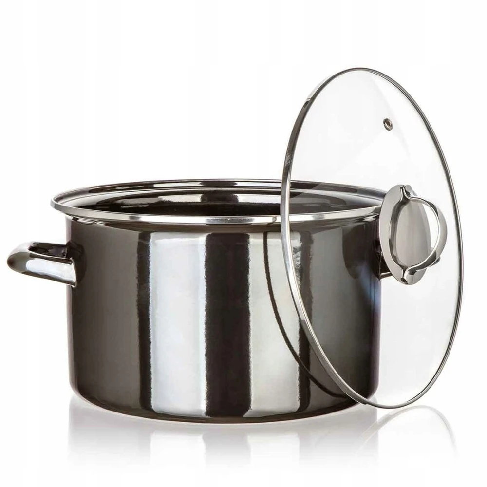 Banquet EMALINIS PUODAS 26cm 6L SU DANGIU BANKETAS METALINIS Juodas