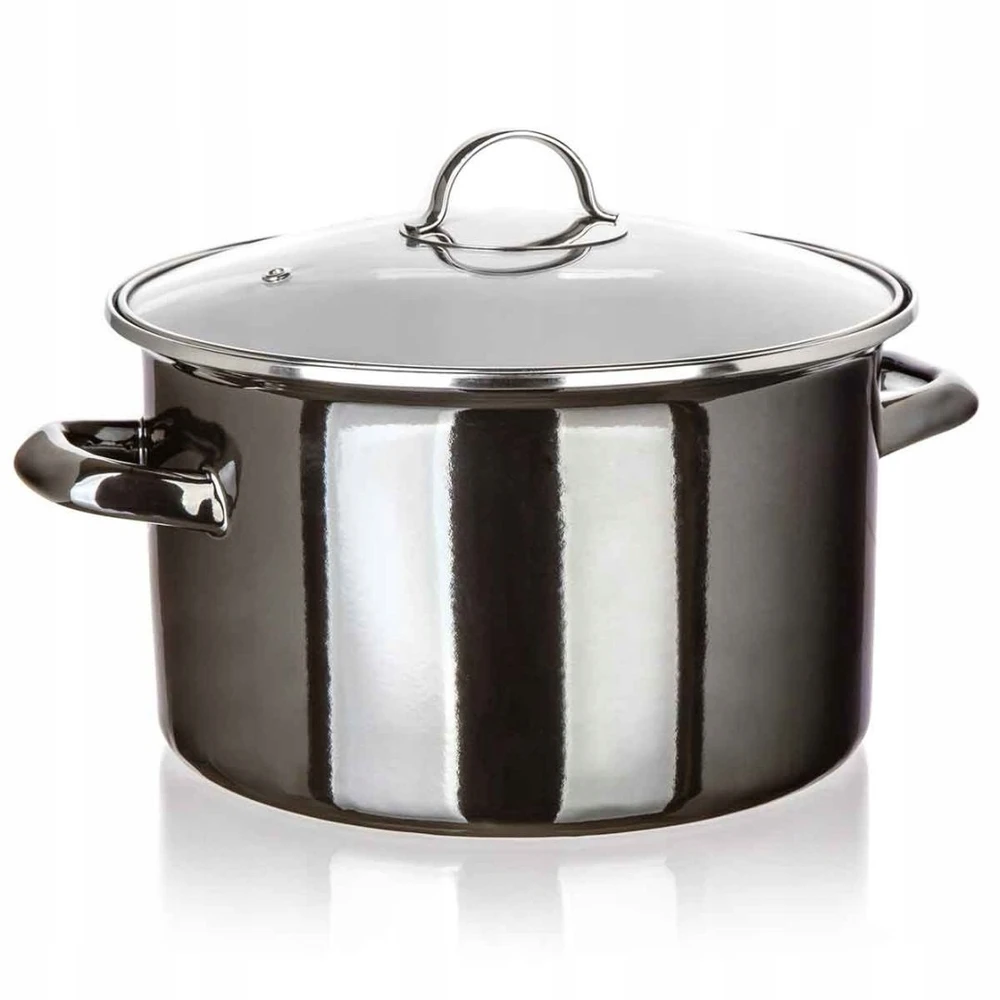 Banquet EMALINIS PUODAS 26cm 6L SU DANGIU BANKETAS METALINIS Juodas