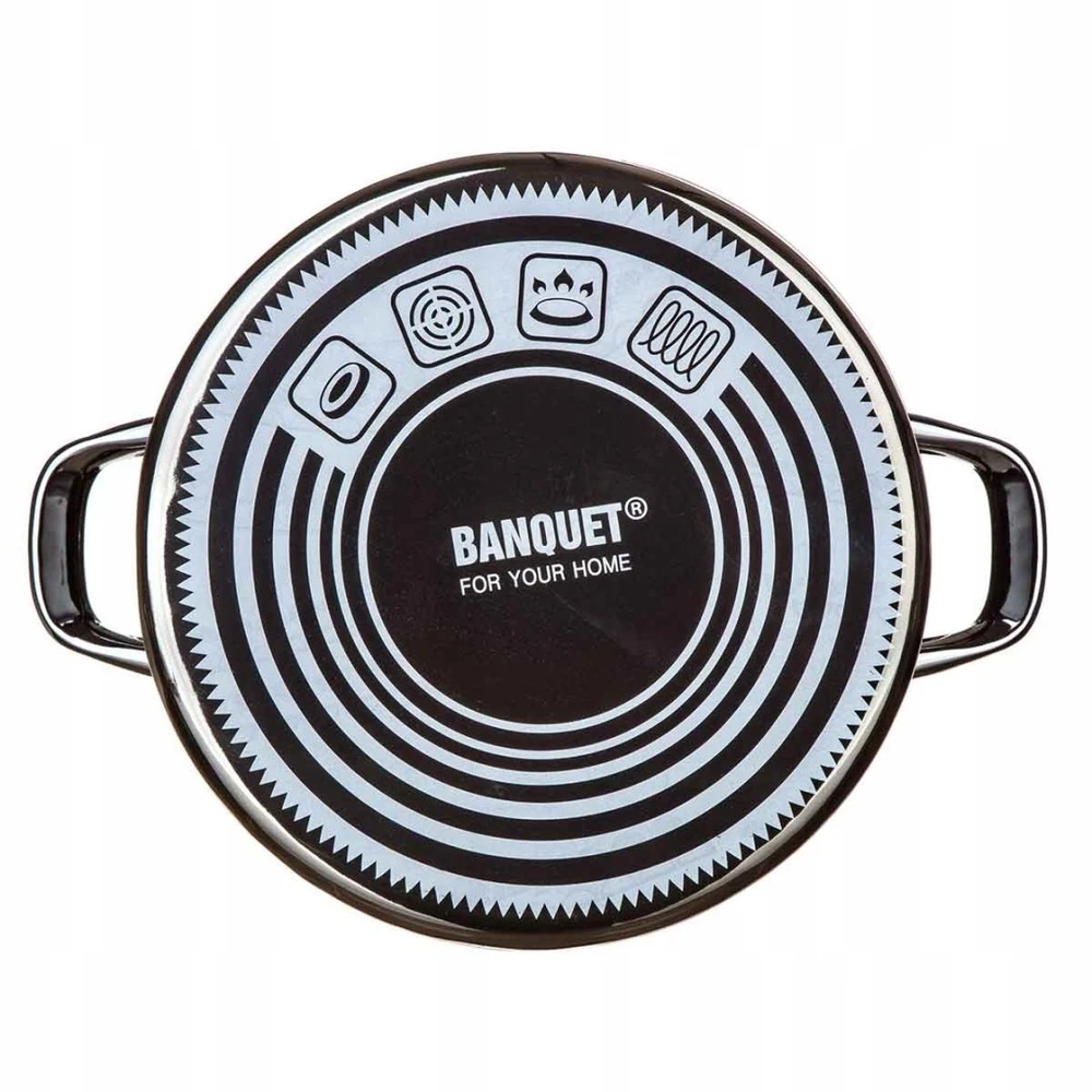 Banquet EMALINIS PUODAS 26cm 6L SU DANGIU BANKETAS METALINIS Juodas
