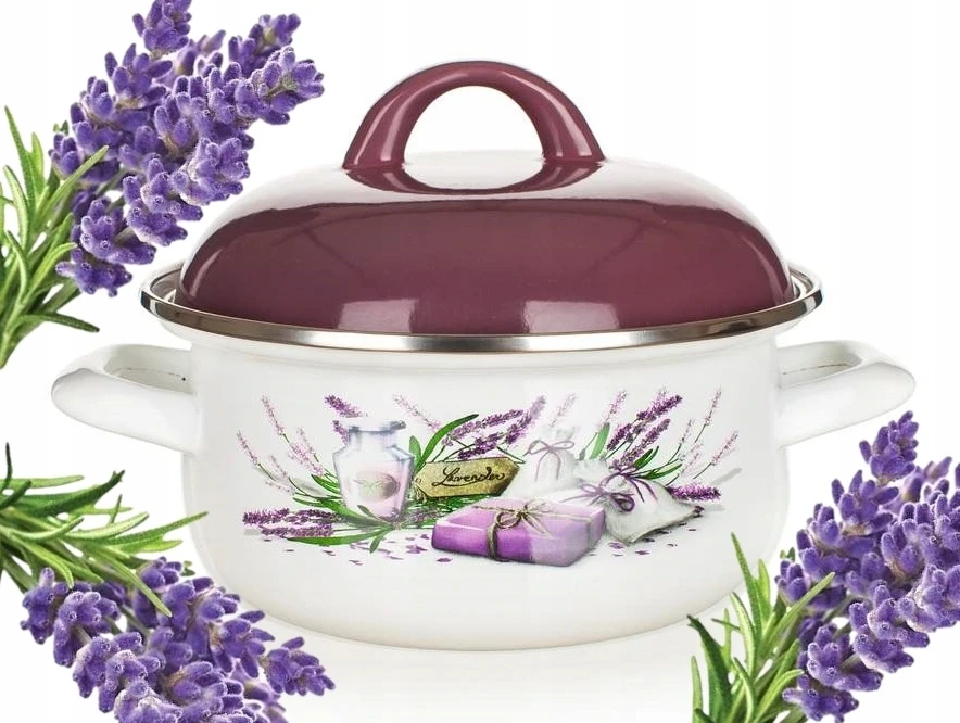 Banquet Emaliuotas puodas, levanda, 22 cm, vakarienei gaminti, sriuba, 2,9L, mamos dovana