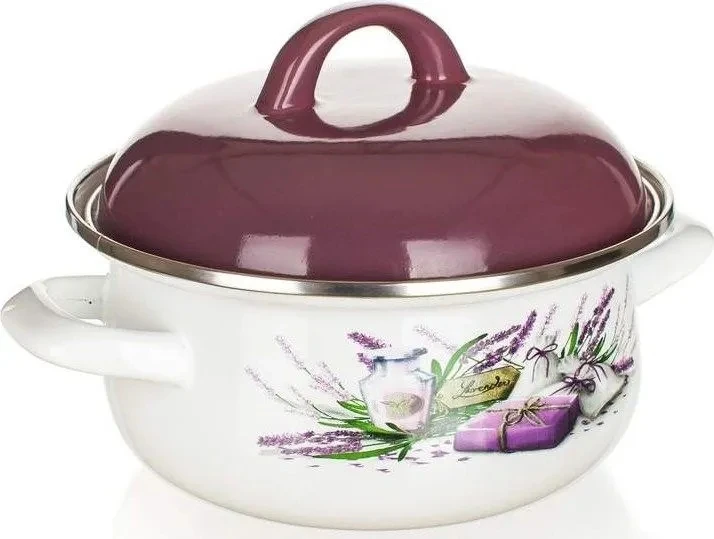 Banquet Emaliuotas puodas, levanda, 22 cm, vakarienei gaminti, sriuba, 2,9L, mamos dovana
