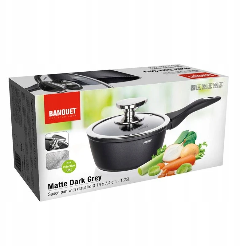 Banquet Kaistuvas aliumininis 16 cm, 1.3 L su dangčiu, nelipni danga