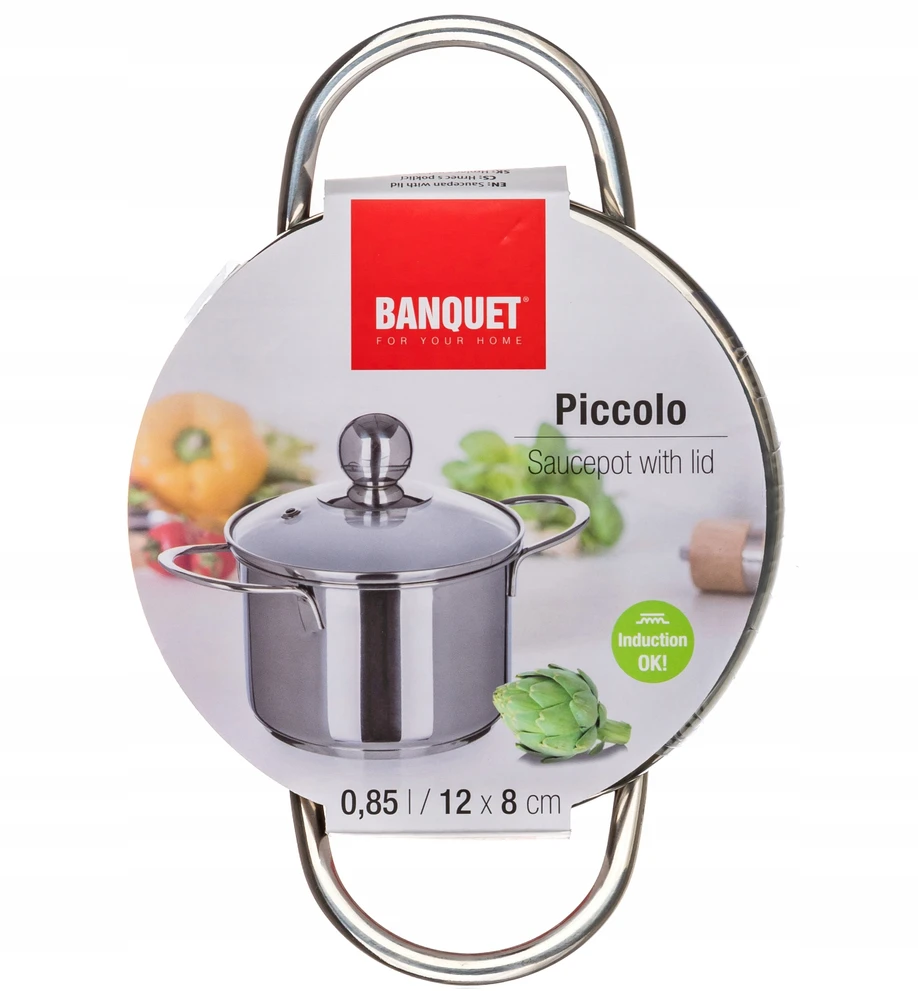 Banquet Mažas puodas su dangčiu 12cm 0.85l "piccolo" nerūdijančio plieno