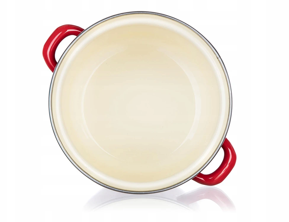 Banquet MAŽAS raudonas emaliuotas PUODAS SU DANGIU Banketas 2L 16cm 6777