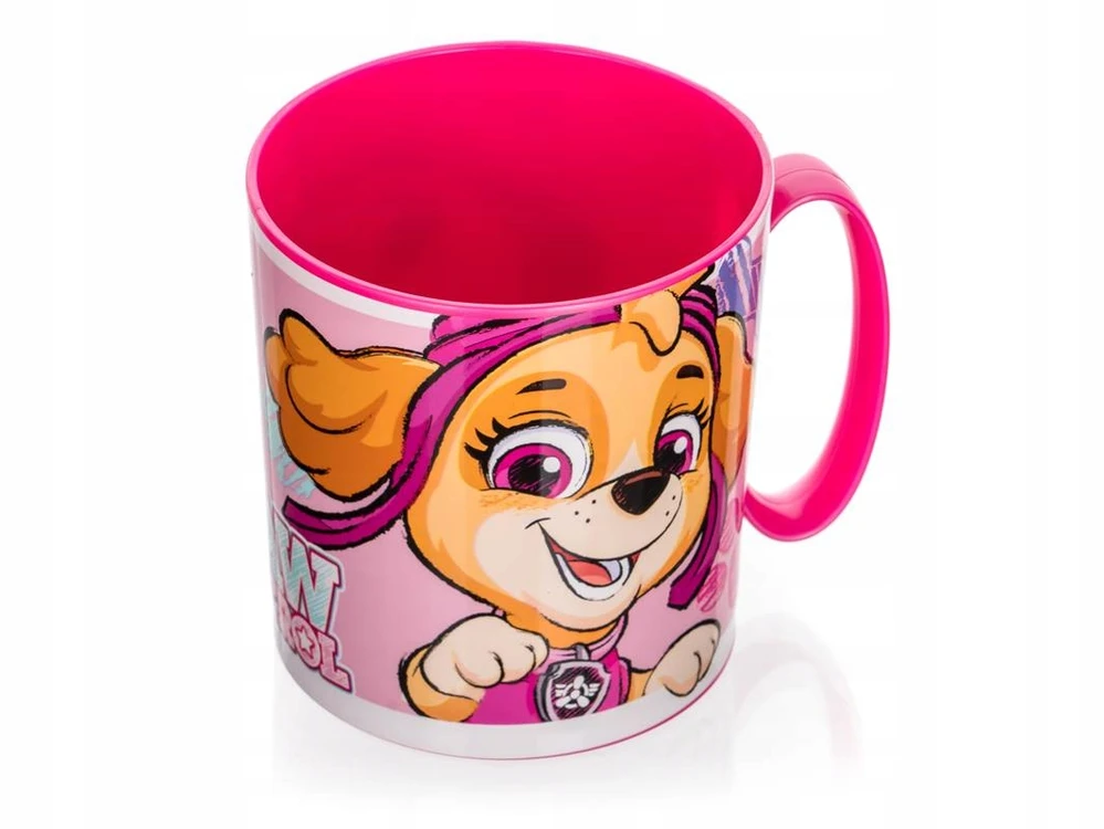 Banquet Paw Patrol rožinis vaikiškas puodelis, 350 ml, su nedūžtančia plastikine rankena