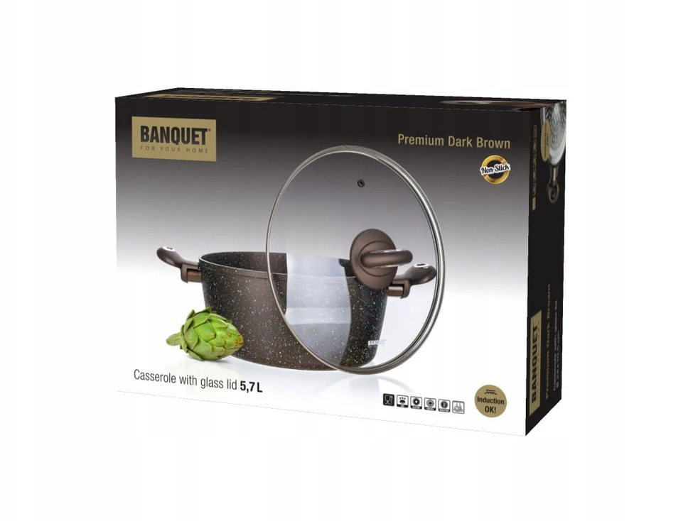 Banquet Tradicinis puodas Banketas Premium Tamsiai Rudas didelis 4,3L DUJŲ INDUKCIJA 5332