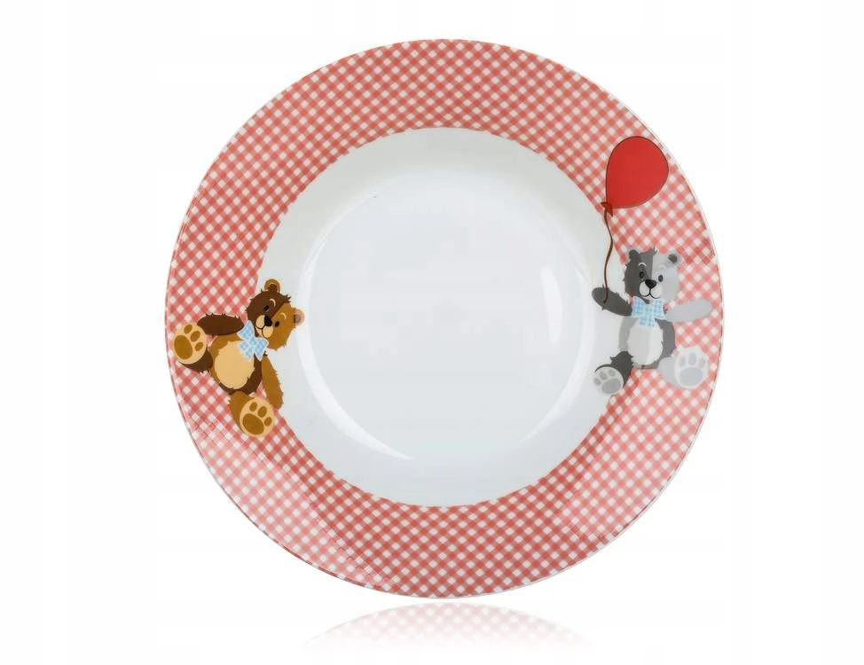 Banquet Vakarienės rinkinys Birželio 3 d. VAIKAMS TEDDY raudonos meškiuko lėkštės vakarienėms pusryčiams