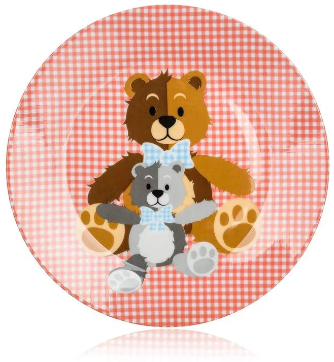 Banquet Vakarienės rinkinys Birželio 3 d. VAIKAMS TEDDY raudonos meškiuko lėkštės vakarienėms pusryčiams