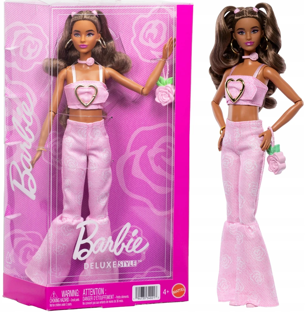 Mattel BARBIE DELUXE FASHIONISTAS lėlė rožiniu kostiumėliu