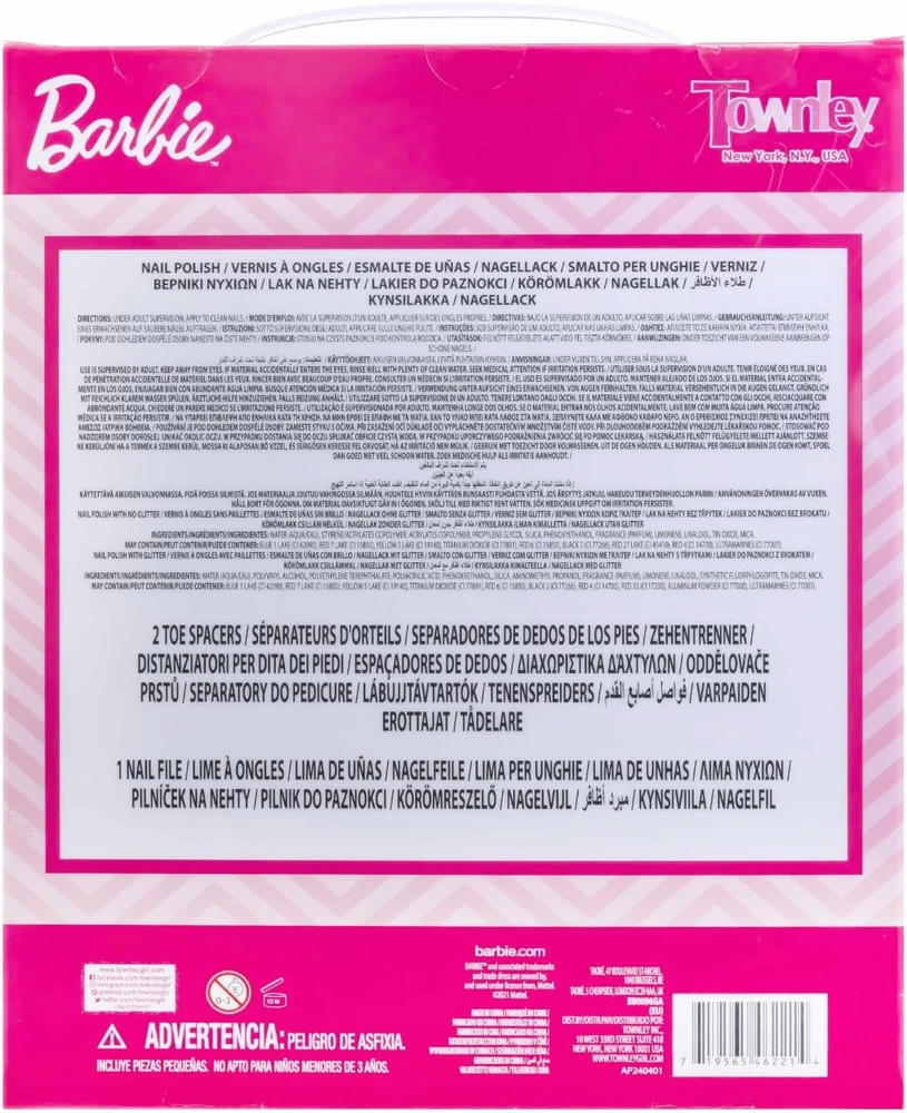 BARBIE NAGŲ DAŽYMO RINKINYS 15 POLIŲ + FILE TOWNLEY GIRL