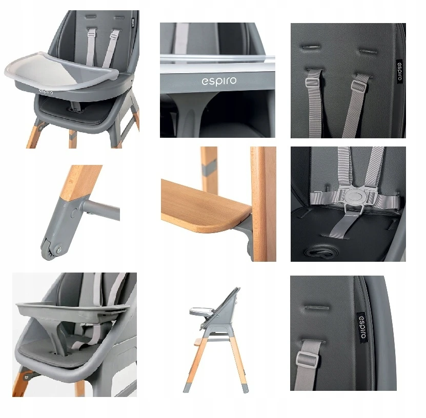 Barošanas krēsls Espiro SENSE 4in1 Baltas pilkas