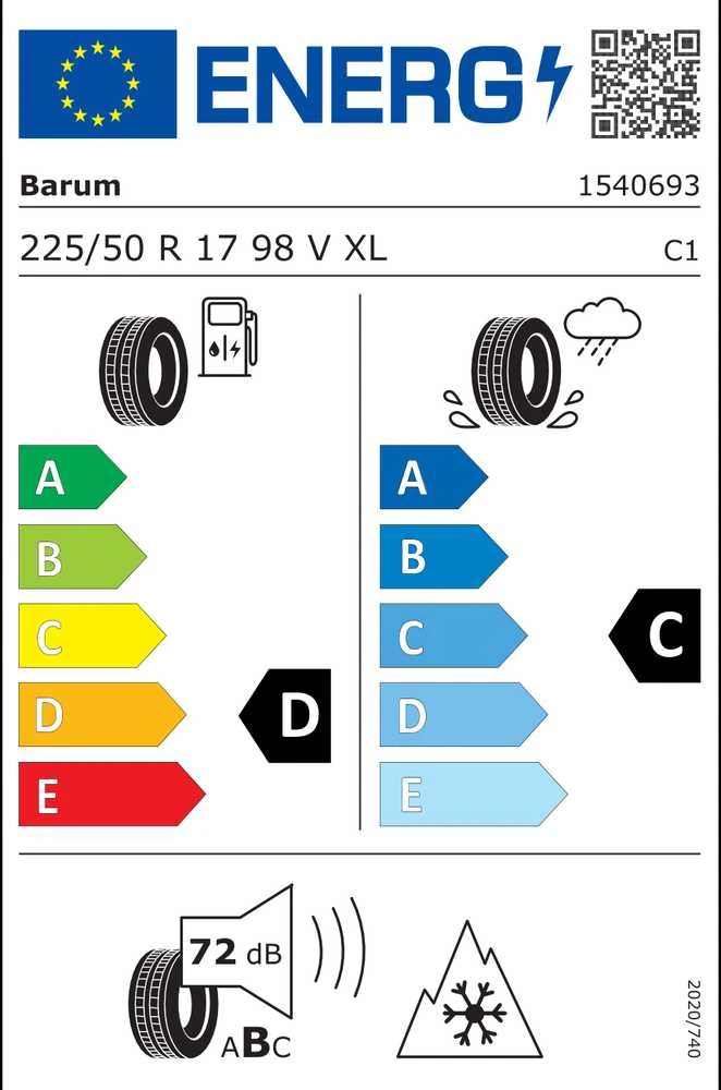 Barum Padangos Quartaris 5 98 V XL ( D C B 72dB )