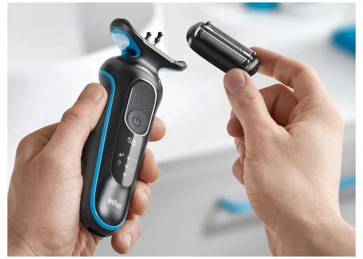 Braun | Shaver | 51-B1000s | Operating time (max) 50 min | Wet & Dry | Juodas/Mėlyna