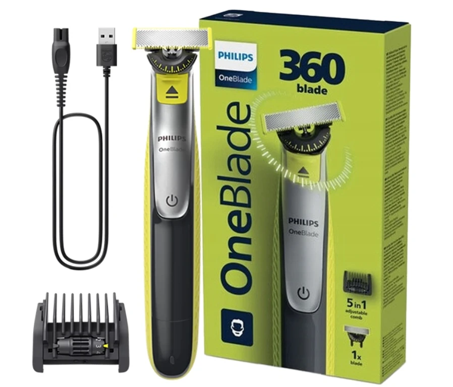 Barzdaskutė Philips OneBlade 360 QP2730/20, Pilkos/Žalios spalvos