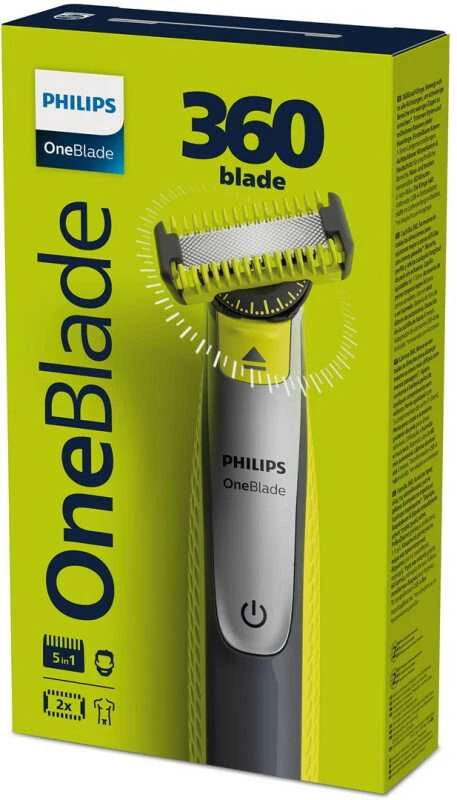 Barzdaskutė Philips Oneblade QP2734/23, 360 blade, 5-in-1 comb (1,2,3,4,5 mm), 60 min. veikimo laikas/ 4 h. įkrovimas