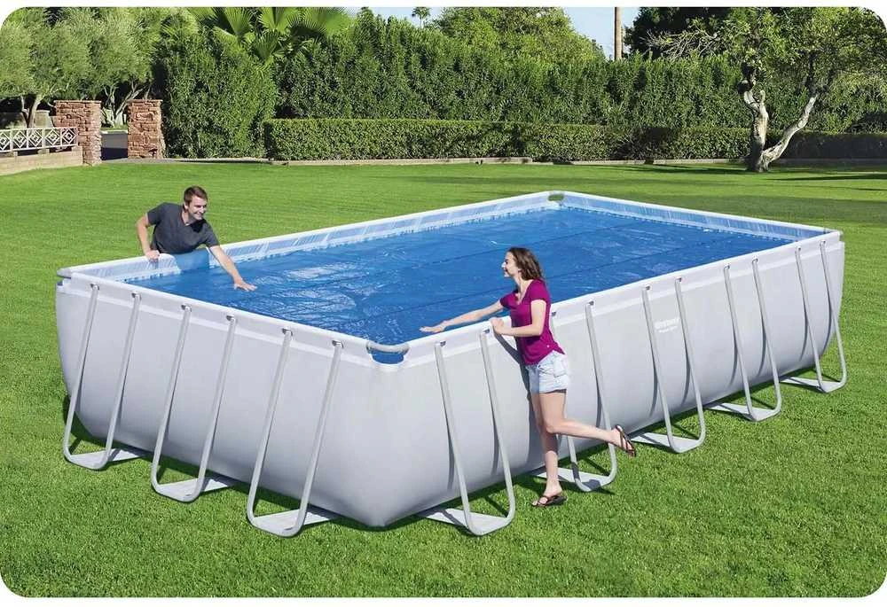 Bestway Baseino uždangalas Flowclear, mėlynas, 703x336cm, stačiakampis