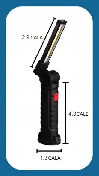 Bass Belaidė LED COB dirbtuvių lempa, 900 lm, su žibintuvėliu, maža