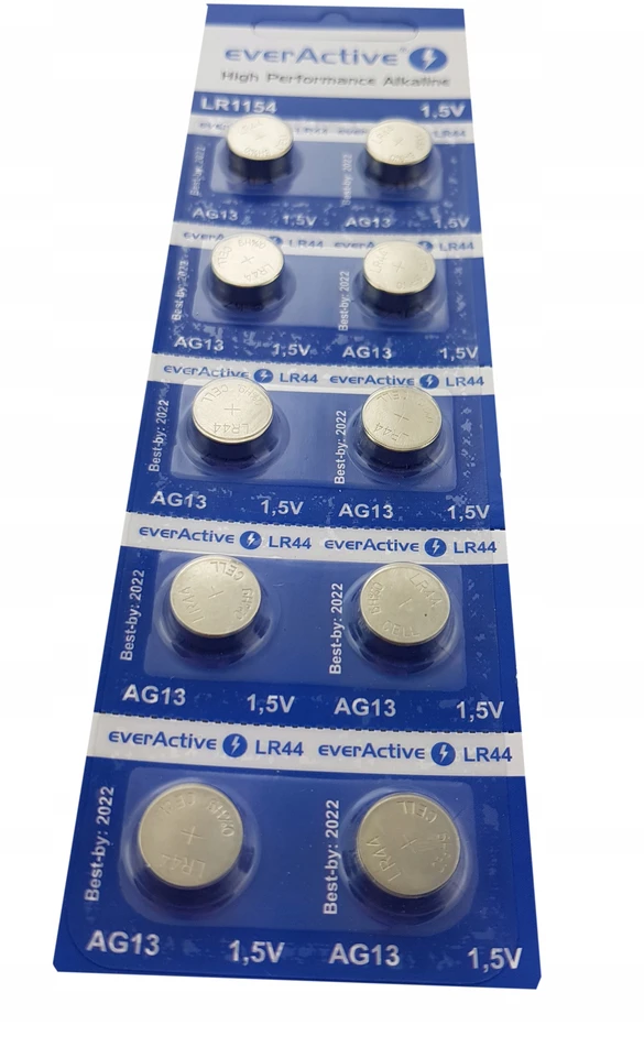 Baterijos everActive LR1154, LR44, AG13, 10 vnt.