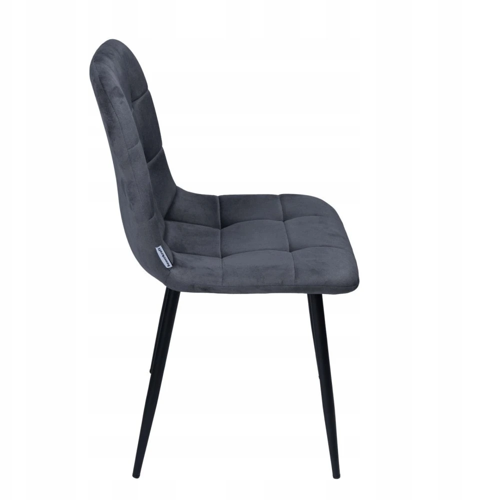 Bauerkraft Minkšta aksominė kėdė svetainei, valgomajam, aksominiam loftui, grafito Bauer