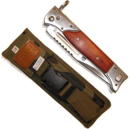 Bazarpl AK-47 peilis su galingu spyruokliniu durtuvu, 34cm dėklas