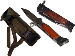 Bazarpl AK-47 peilis su galingu spyruokliniu durtuvu, 34cm dėklas
