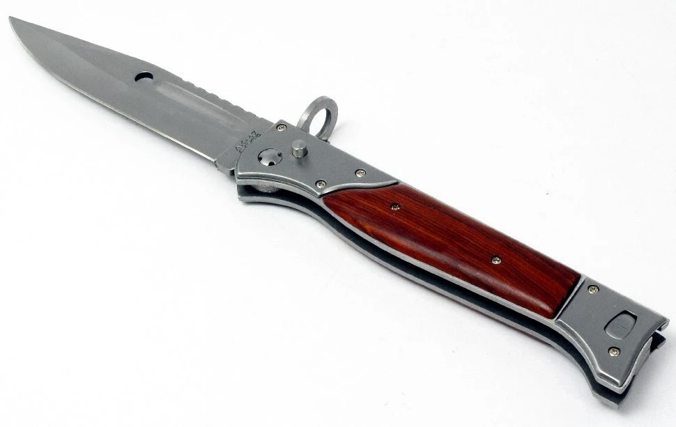 Bazarpl AK-47 peilis su galingu spyruokliniu durtuvu, 34cm dėklas