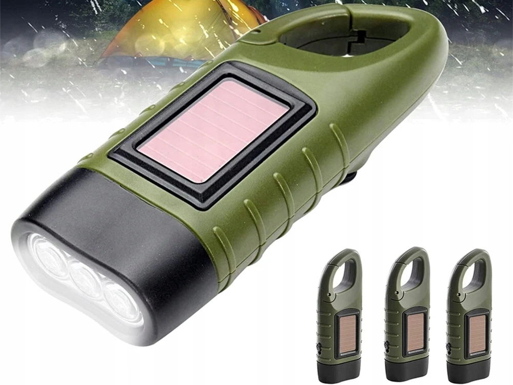 Bazarpl DYNAMO SOLAR TOURIST ŽIBINTAS SU KINETINIU SKUKTU, 3 LED