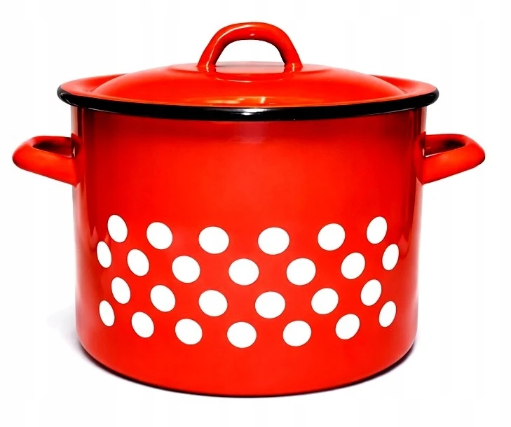 BB Emaliuotas puodas 10l Retro High Lid Gas Induction Vengrijos fi27cm