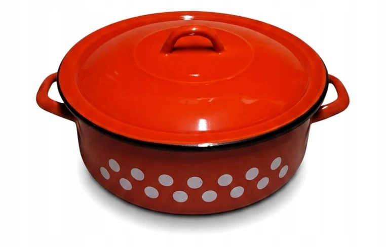 BB Emaliuotas puodas 3,5l Retro Low Lid Gas Induction Vengrijos fi 23cm