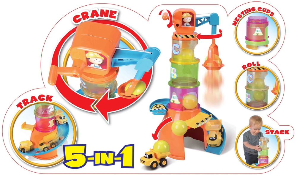 BB JUNIOR trasos rinkinys su automobiliu Volvo Stacking Crane, 16-88605