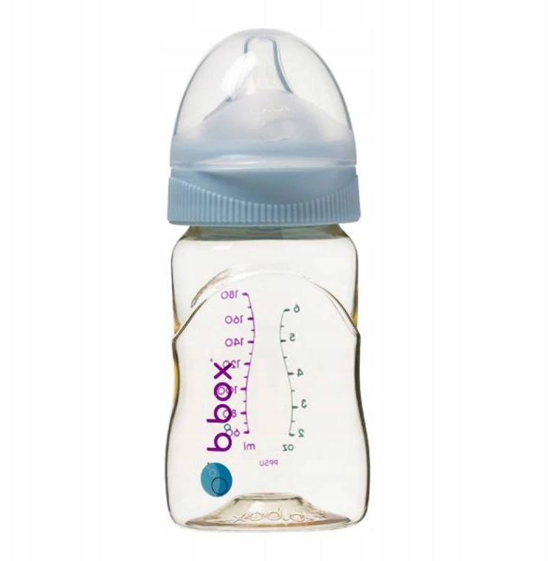 B.BOX BB00750 kūdikių maitinimo buteliukas su žinduku, pagamintas iš PPSU, 180 ml, mėlynas