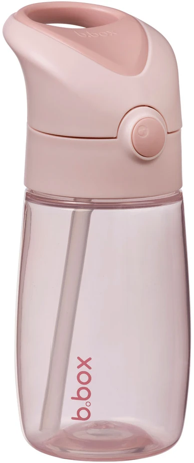 B.Box bbox rožinis silikoninis gėrimo buteliuko puodelis su šiaudeliu, 380 ml
