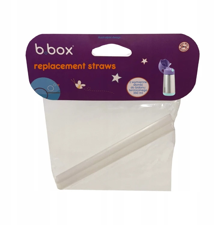 B.Box b.dėžutė: šiaudelių rinkinys terminio vandens buteliukui 350 ml, 2 vnt.