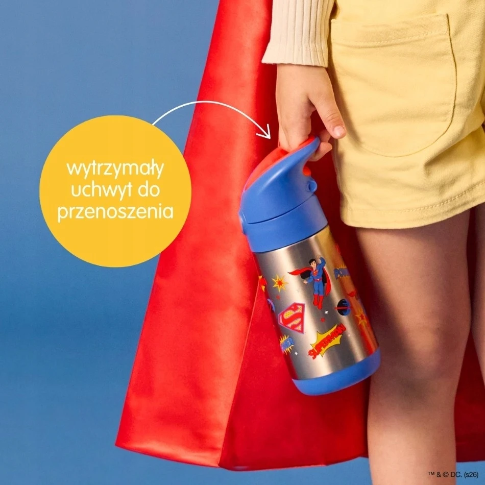 B.Box B.dėžutė SUPERMAN Thermo buteliukas su šiaudeliu Thermo buteliukas 350 ml