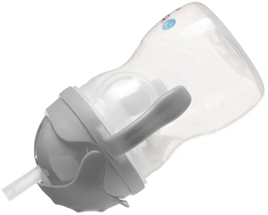 B.box buteliukas su šiaudeliais, pilkas 240 ml