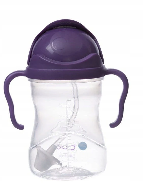 B.BOX Inovatyvus puodelis, buteliukas su šiaudeliais, 240 ml, vynuogių