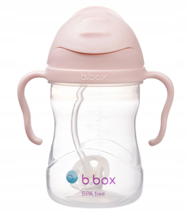 B.BOX BB00511 Vandens butelis su šiaudeliu 240 ml rausvų granatų