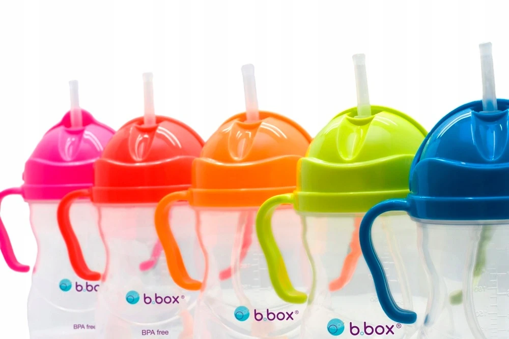 B.BOX BB00511 Vandens butelis su šiaudeliu 240 ml rausvų granatų