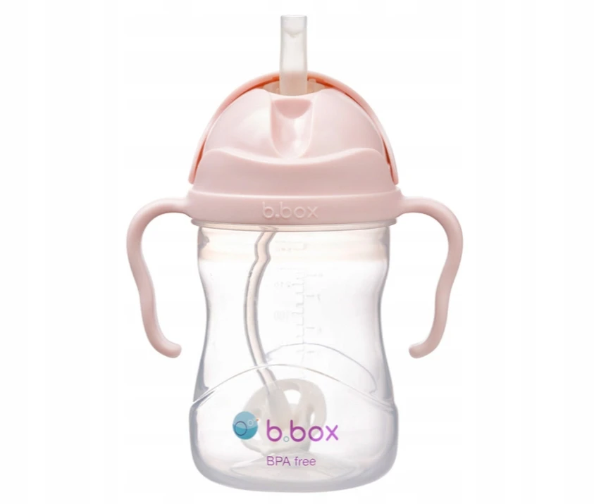 B.BOX BB00511 Vandens butelis su šiaudeliu 240 ml rausvų granatų