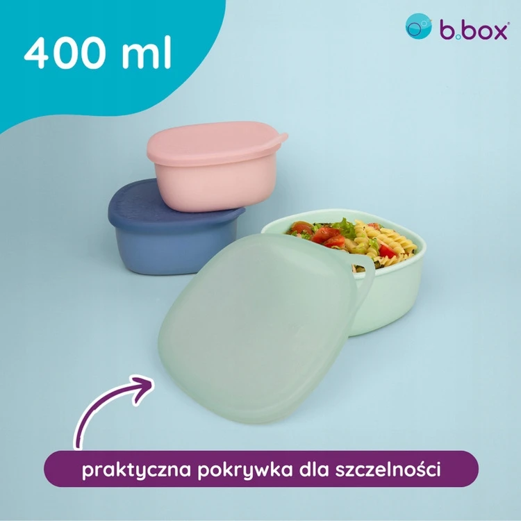 B.BOX Ocean Silikoninis indelis su dangteliu priešpiečių dėžutei 400ml mėlyna